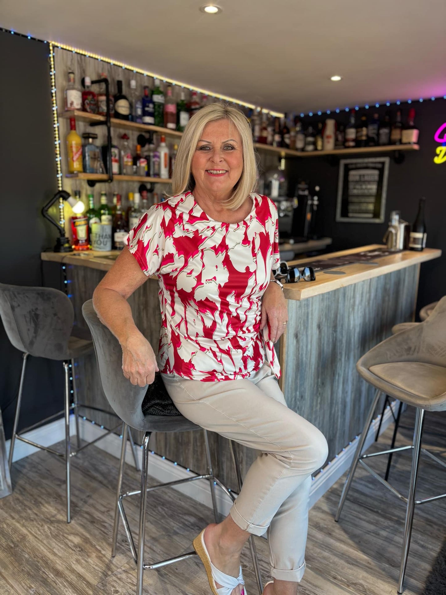 Tie Wrap Pomegranate Lesley Top