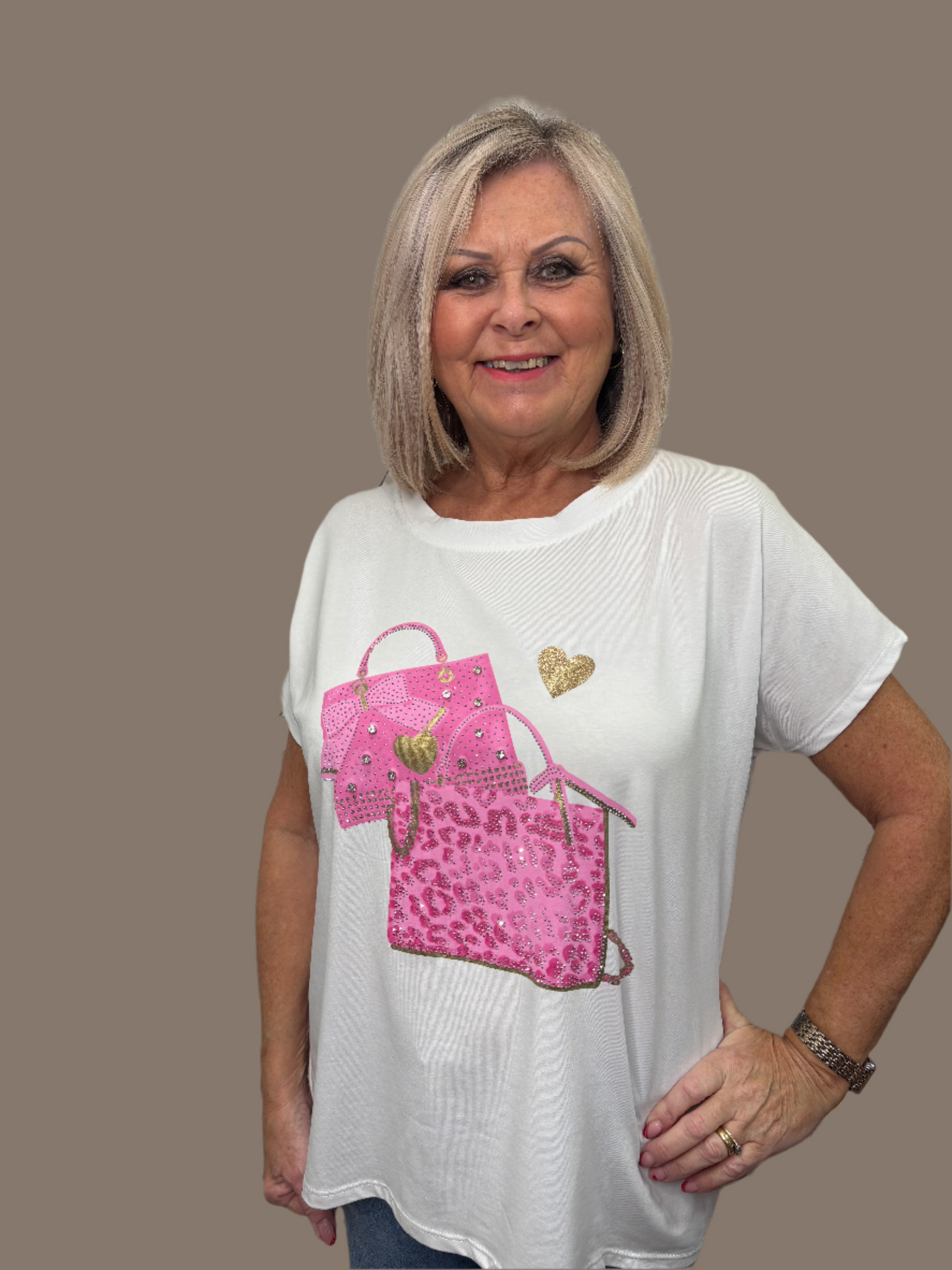 Diamante Handbag T-Shirt